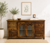 Everoak Handcrafted Sheesham Wood Utility Cabinet with Shelves