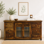 Everoak Handcrafted Sheesham Wood Utility Cabinet with Shelves