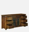 Everoak Handcrafted Sheesham Wood Utility Cabinet with Shelves - Image 3