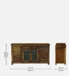 Everoak Handcrafted Sheesham Wood Utility Cabinet with Shelves - Image 4