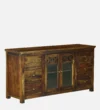 Everoak Handcrafted Sheesham Wood Utility Cabinet with Shelves - Image 7