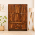 Hamilton Edge Solid Sheesham Wood 3 Door Wardrobe with Sleek Storage