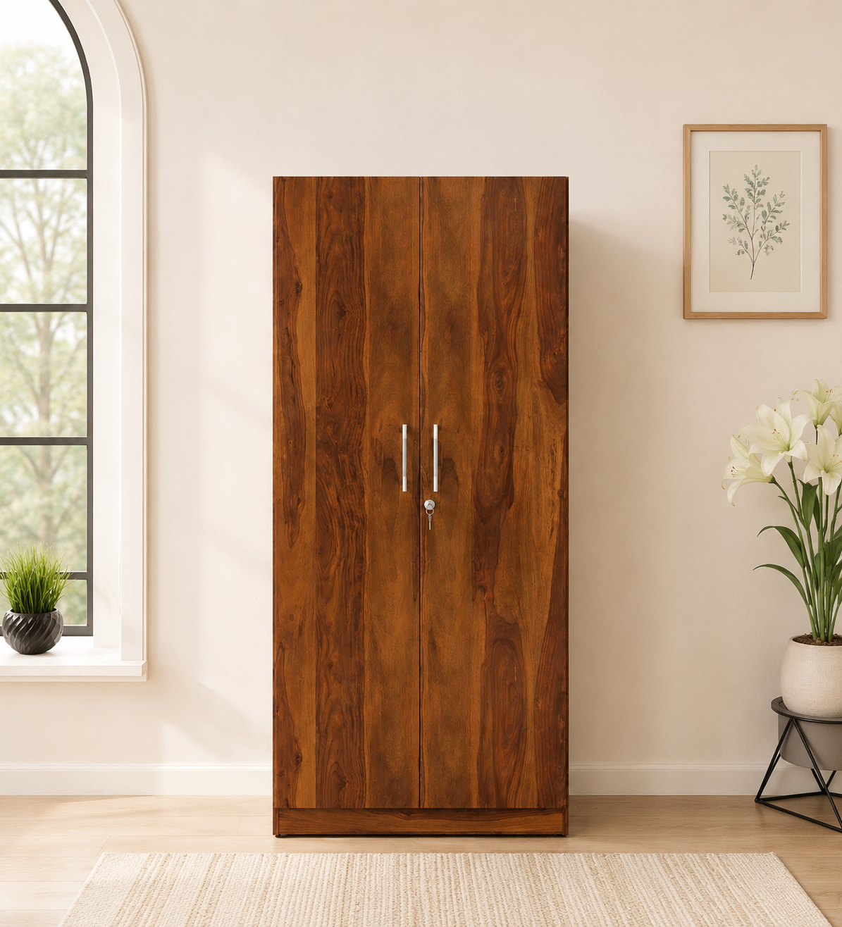 Harper Luxury Triple Door Wardrobe in Rich Sheesham Wood Finish (1) Harper Luxury Triple Door Wardrobe in Rich Sheesham Wood Finish - Image 1