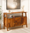 HavenCraft Solid Sheesham Wood Accent Storage Cabinet