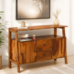 HavenCraft Solid Sheesham Wood Accent Storage Cabinet