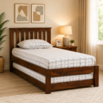 Kaivora Solid Sheesham Wood Single Bed with Sturdy Frame in Natural Finish for Bedroom