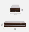 Kelnora Premium Wooden Single Bed with Sturdy Frame in Natural Grain Texture for Bedroom - Image 9