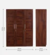 Kensington Royale Solid Sheesham Wood 3 Door Wardrobe with Premium Wooden Finish - Image 3