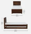 Kirvexa Solid Wood Single Bed with Classic Headboard in Pure Natural Tone - Image 8