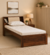 Larvexa Modern Sheesham Wood Single Bed with Durable Build in Natural Wood Grain