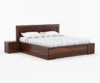 Liora Collection Solid Sheesham Wood Storage Bed with Clean Line Headboard - Image 3