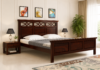 Liverno Minimalist Solid Sheesham Wood Platform Bed