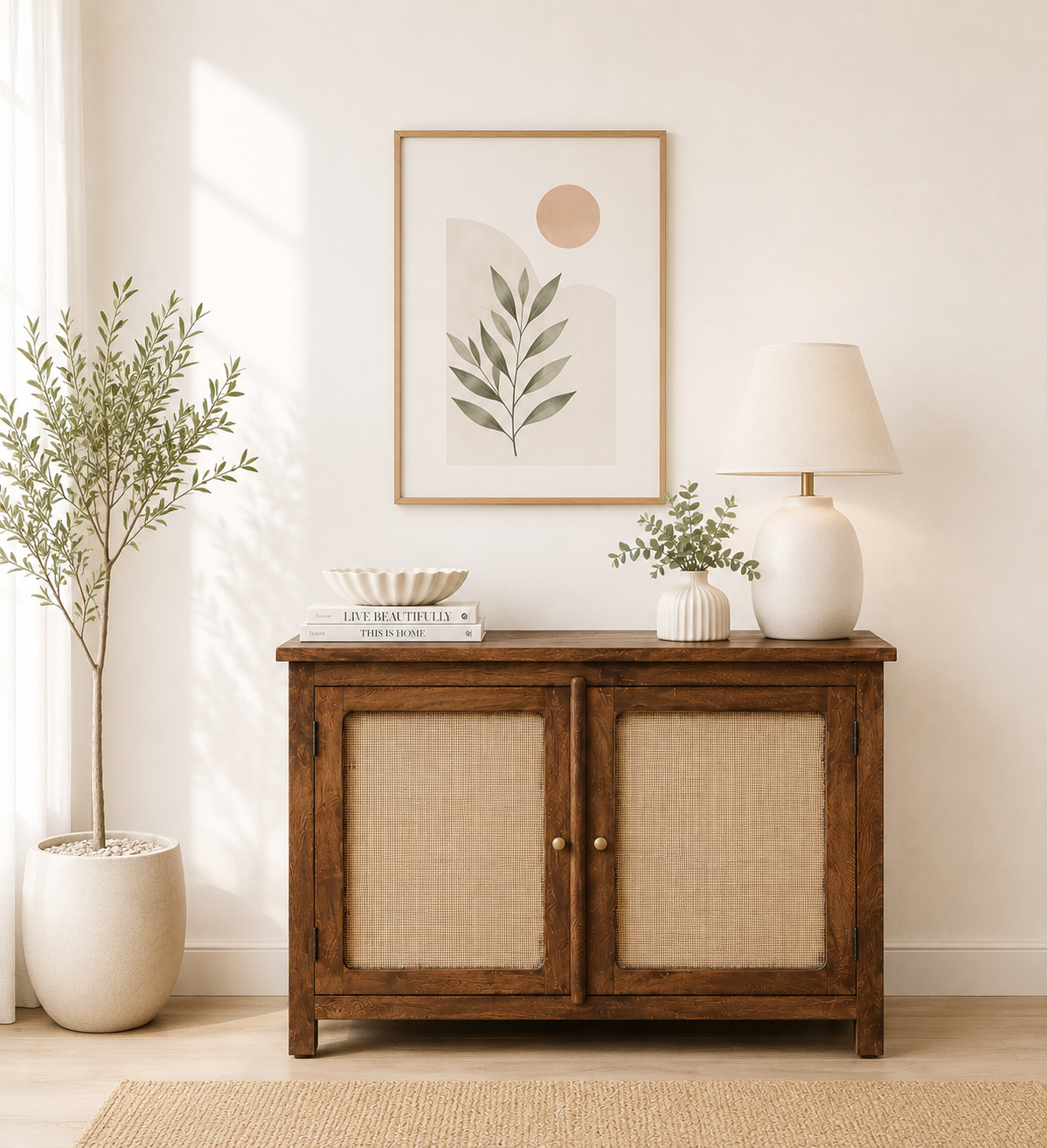 Marlow Solid Sheesham Wood Cabinet for Living Room Storage (1) Marlow Solid Sheesham Wood Cabinet for Living Room Storage - Image 1