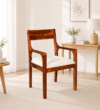 Meadowcroft Solid Sheesham Wood Dining Chair with Natural Rustic Charm