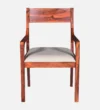Meadowcroft Solid Sheesham Wood Dining Chair with Natural Rustic Charm - Image 3