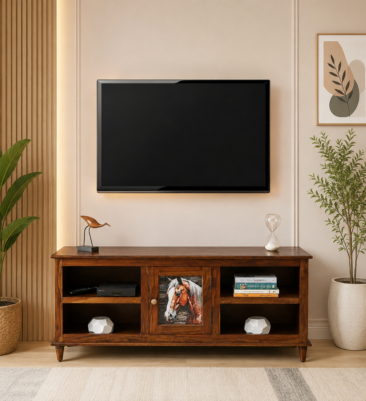 Merivon Premium Wooden TV Stand with Spacious Storage Compartments (1) Merivon Premium Wooden TV Stand with Spacious Storage Compartments - Image 1