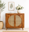 Mirelle Contemporary Solid Wood Display Storage Cabinet