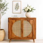 Mirelle Contemporary Solid Wood Display Storage Cabinet