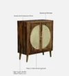 Mirelle Contemporary Solid Wood Display Storage Cabinet - Image 8