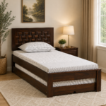 Monvira Solid Wood Single Bed with Contemporary Look in Pure Natural Tone