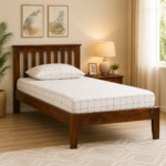 Nirvexa Premium Solid Wood Single Bed with Organic Natural Look for Bedroom Decor