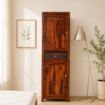 Nordic Designer 1 Door Wardrobe Crafted from Solid Sheesham Wood