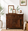 Norvik Modern Solid Sheesham Wood Console Storage Cabinet