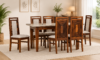 Norwich Mango Wood 6 Seater Dining Set In Water Resistant Honey Oak Finish With Bench
