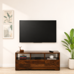 Noventra Solid Sheesham Wood TV Unit in Rich Walnut Finish with Storage