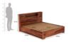 Oaklyn Contemporary Solid Sheesham Wood Bed with Box Storage - Image 3