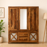 Orion Vista Solid Sheesham Wood 3 Door Wardrobe with Contemporary Look