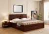 Orlena Handcrafted Wooden Bed with Spacious Storage Compartments