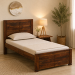 Ovanora Premium Wooden Single Bed with Smooth Edges in Natural Grain Texture