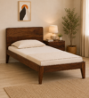 Palvira Premium Sheesham Wood Single Bed with Elegant Base in Natural Tone