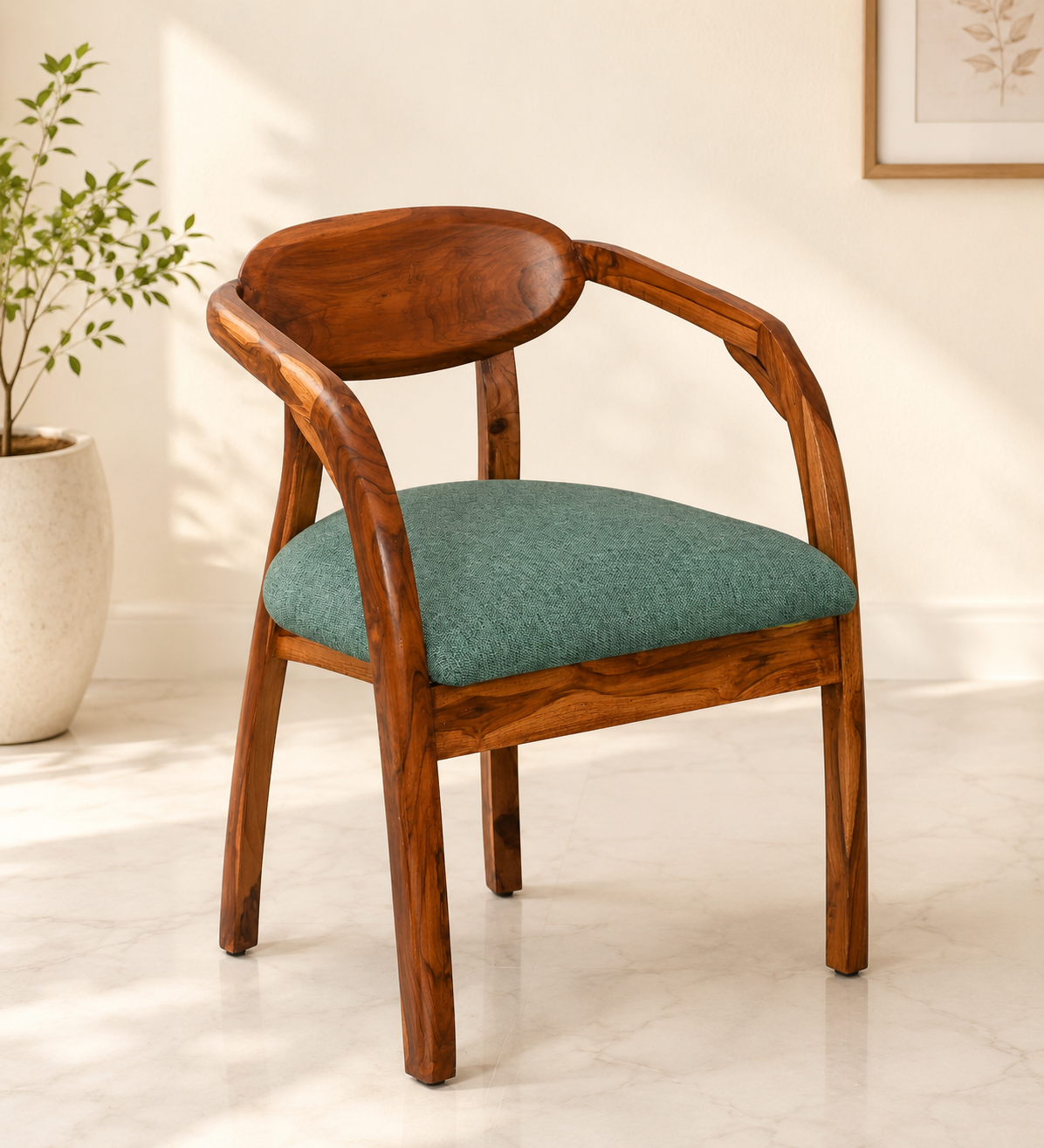 Pinecroft Handcrafted Wooden Dining Chair in Warm Honey Oak Finish (1) Pinecroft Handcrafted Wooden Dining Chair in Warm Honey Oak Finish - Image 1
