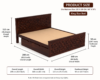 Ravena Contemporary Sheesham Wood Bed with Smooth Hydraulic Storage - Image 4