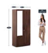Raventon Premium Solid Wood 2 Door Wardrobe in Natural Teak Finish - Image 2