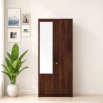 Raventon Premium Solid Wood 2 Door Wardrobe in Natural Teak Finish