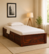 Rezvira Premium Wooden Single Bed with Clean Lines in Natural Grain Finish for Home