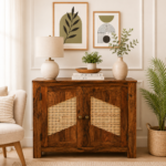 Roswell Luxury Sheesham Wood Storage Cabinet for Elegant Home Décor