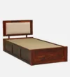 Rovexa Minimal Solid Wood Single Bed with Durable Structure in Natural Wood Tone - Image 5