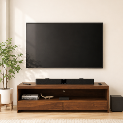 Selvora Solid Sheesham Wood TV Console with Functional Storage