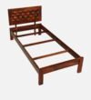 Selvora Solid Wood Single Bed with Traditional Carving in Warm Natural Finish - Image 2