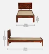 Selvora Solid Wood Single Bed with Traditional Carving in Warm Natural Finish - Image 7