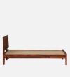 Selvora Solid Wood Single Bed with Traditional Carving in Warm Natural Finish - Image 4