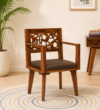 Silvergrove Modern Wooden Dining Chair with Natural Sheesham Wood Grain