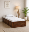 Solvira Solid Sheesham Wood Single Bed with Elegant Design in Natural Finish for Home