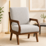 Stonebridge Solid Sheesham Wood Rustic Style Dining Chair with Cushioned Seat