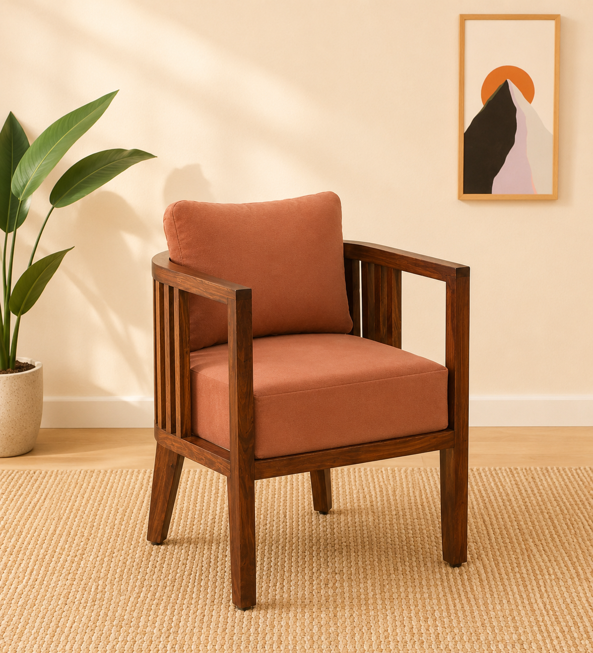 Timbercrest Solid Sheesham Wood Dining Chair with Contemporary Finish (1) Timbercrest Solid Sheesham Wood Dining Chair with Contemporary Finish - Image 1
