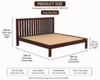 Tivora Elegant Solid Sheesham Wood Bed with Premium Finish - Image 6